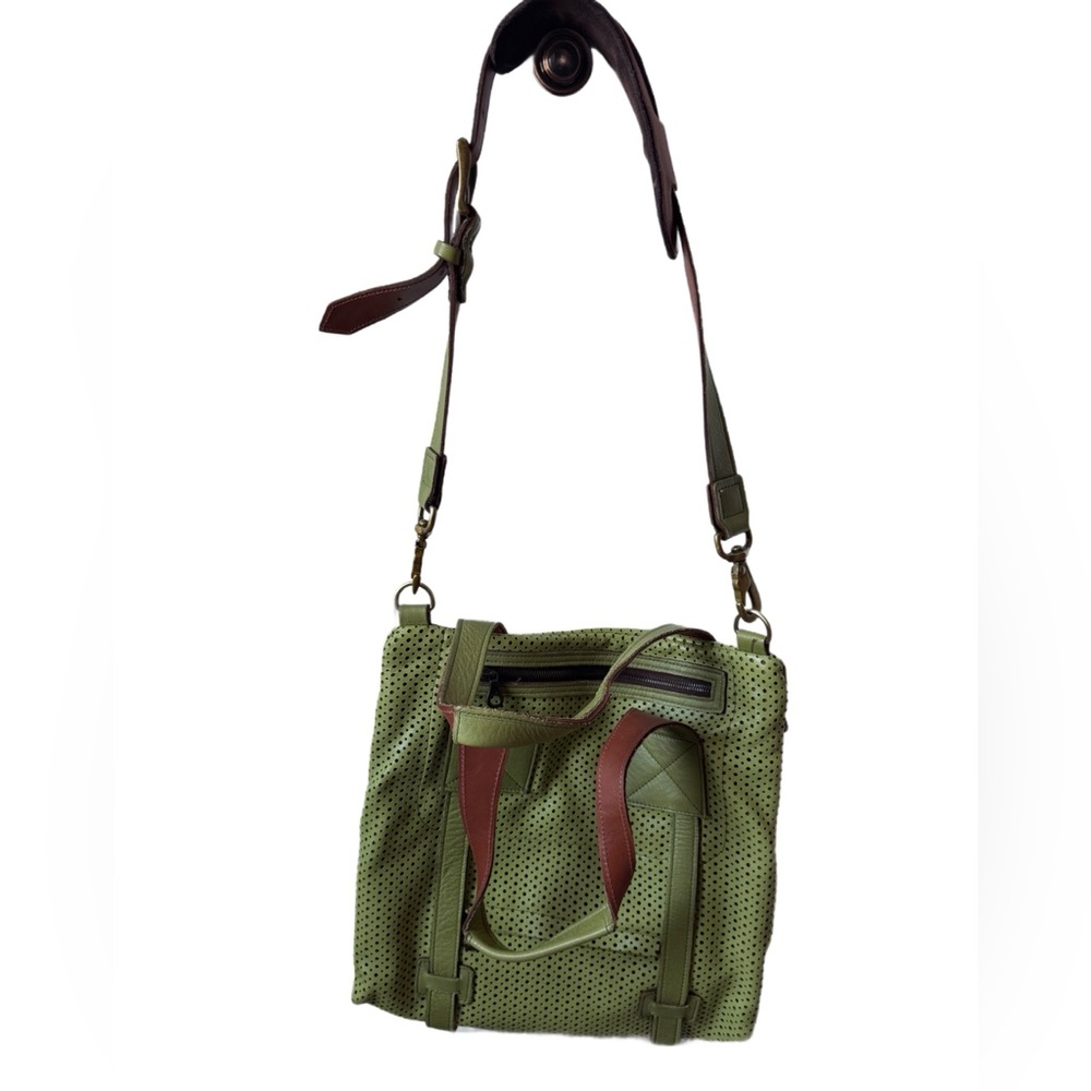 Jas M.B. London Green Messenger Bag EXCELLENT Green